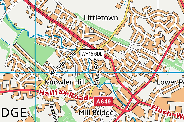 WF15 6DL map - OS VectorMap District (Ordnance Survey) WF15 6DL map - OS VectorMap District (Ordnance Survey)