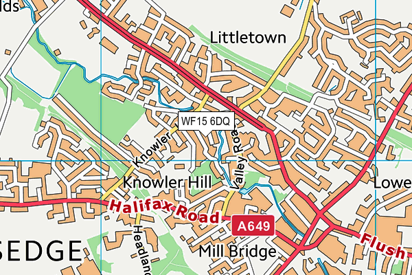 WF15 6DQ map - OS VectorMap District (Ordnance Survey) WF15 6DQ map - OS VectorMap District (Ordnance Survey)