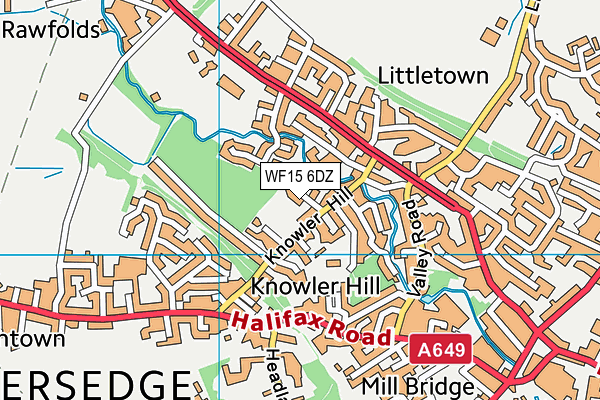 WF15 6DZ map - OS VectorMap District (Ordnance Survey) WF15 6DZ map - OS VectorMap District (Ordnance Survey)