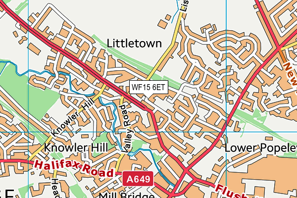 WF15 6ET map - OS VectorMap District (Ordnance Survey) WF15 6ET map - OS VectorMap District (Ordnance Survey)
