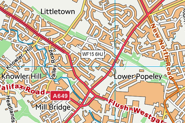WF15 6HJ map - OS VectorMap District (Ordnance Survey) WF15 6HJ map - OS VectorMap District (Ordnance Survey)