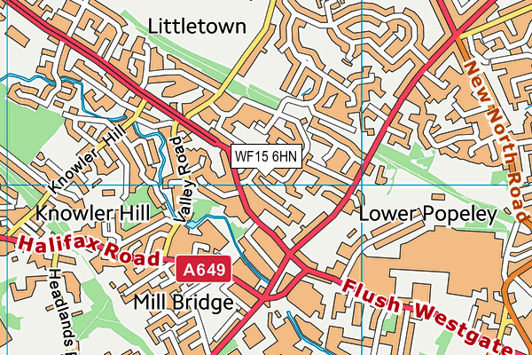 WF15 6HN map - OS VectorMap District (Ordnance Survey) WF15 6HN map - OS VectorMap District (Ordnance Survey)
