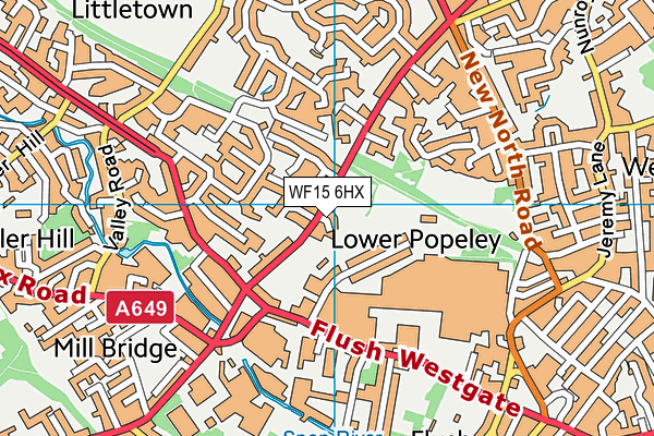 WF15 6HX map - OS VectorMap District (Ordnance Survey) WF15 6HX map - OS VectorMap District (Ordnance Survey)