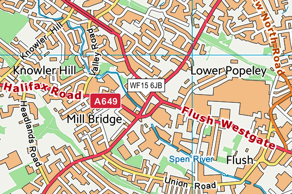 WF15 6JB map - OS VectorMap District (Ordnance Survey) WF15 6JB map - OS VectorMap District (Ordnance Survey)