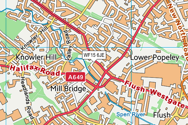 WF15 6JE map - OS VectorMap District (Ordnance Survey) WF15 6JE map - OS VectorMap District (Ordnance Survey)