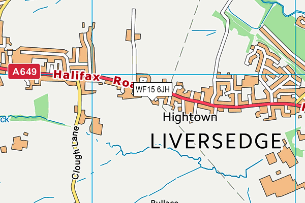 WF15 6JH map - OS VectorMap District (Ordnance Survey)