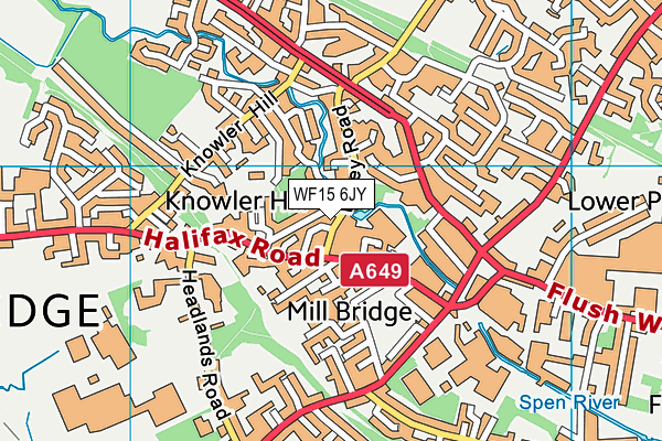 WF15 6JY map - OS VectorMap District (Ordnance Survey) WF15 6JY map - OS VectorMap District (Ordnance Survey)