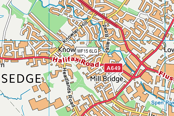 WF15 6LG map - OS VectorMap District (Ordnance Survey) WF15 6LG map - OS VectorMap District (Ordnance Survey)