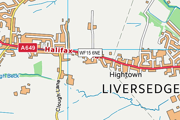 WF15 6NE map - OS VectorMap District (Ordnance Survey) WF15 6NE map - OS VectorMap District (Ordnance Survey)