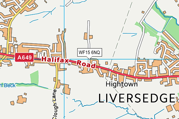 WF15 6NQ map - OS VectorMap District (Ordnance Survey) WF15 6NQ map - OS VectorMap District (Ordnance Survey)