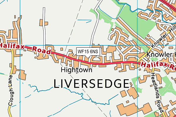 WF15 6NS map - OS VectorMap District (Ordnance Survey) WF15 6NS map - OS VectorMap District (Ordnance Survey)