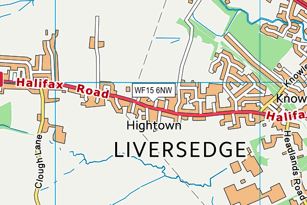WF15 6NW map - OS VectorMap District (Ordnance Survey) WF15 6NW map - OS VectorMap District (Ordnance Survey)