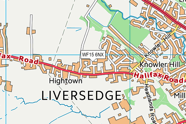 WF15 6NX map - OS VectorMap District (Ordnance Survey)