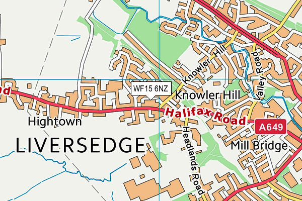 WF15 6NZ map - OS VectorMap District (Ordnance Survey) WF15 6NZ map - OS VectorMap District (Ordnance Survey)