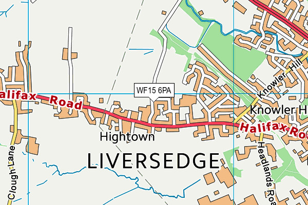 WF15 6PA map - OS VectorMap District (Ordnance Survey) WF15 6PA map - OS VectorMap District (Ordnance Survey)