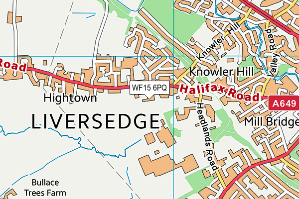 WF15 6PQ map - OS VectorMap District (Ordnance Survey) WF15 6PQ map - OS VectorMap District (Ordnance Survey)