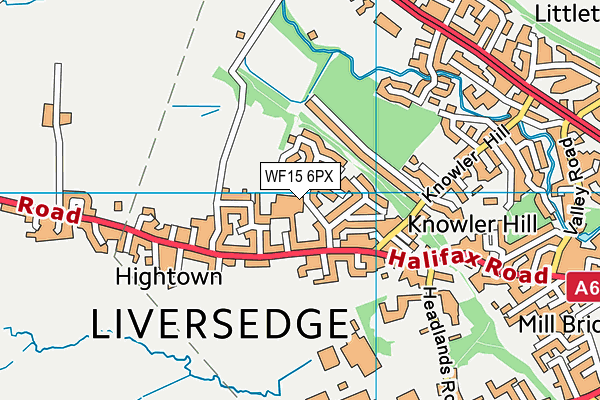 WF15 6PX map - OS VectorMap District (Ordnance Survey) WF15 6PX map - OS VectorMap District (Ordnance Survey)