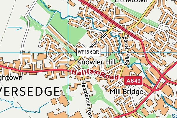 WF15 6QR map - OS VectorMap District (Ordnance Survey) WF15 6QR map - OS VectorMap District (Ordnance Survey)