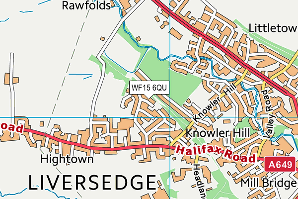 WF15 6QU map - OS VectorMap District (Ordnance Survey) WF15 6QU map - OS VectorMap District (Ordnance Survey)