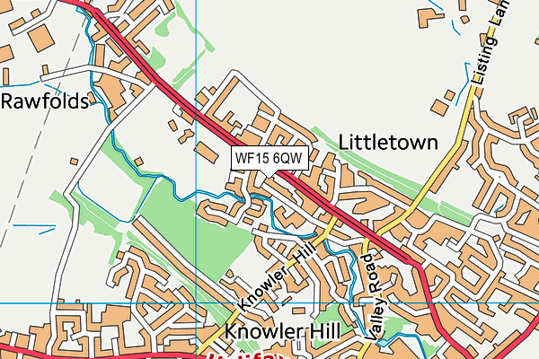 WF15 6QW map - OS VectorMap District (Ordnance Survey)