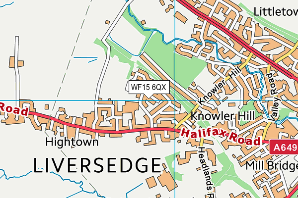 WF15 6QX map - OS VectorMap District (Ordnance Survey) WF15 6QX map - OS VectorMap District (Ordnance Survey)