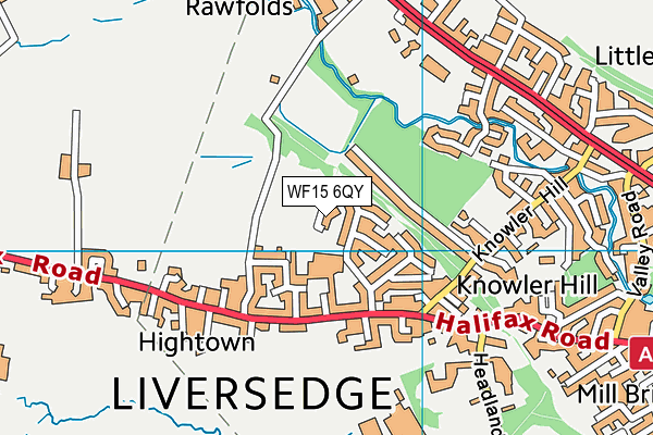 WF15 6QY map - OS VectorMap District (Ordnance Survey)
