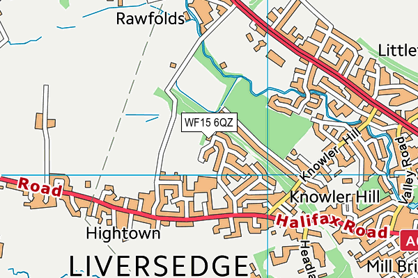WF15 6QZ map - OS VectorMap District (Ordnance Survey) WF15 6QZ map - OS VectorMap District (Ordnance Survey)