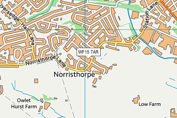 WF15 7AR map - OS VectorMap District (Ordnance Survey)