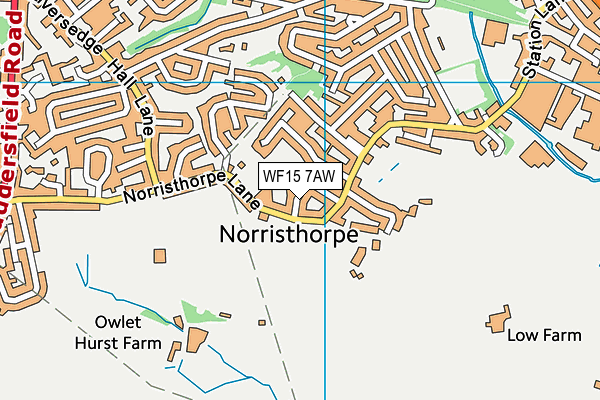 WF15 7AW map - OS VectorMap District (Ordnance Survey) WF15 7AW map - OS VectorMap District (Ordnance Survey)