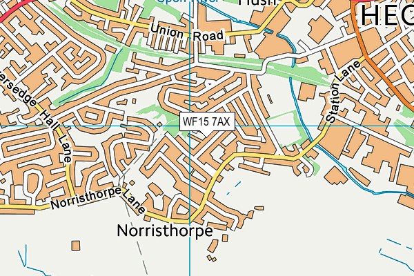 WF15 7AX map - OS VectorMap District (Ordnance Survey) WF15 7AX map - OS VectorMap District (Ordnance Survey)
