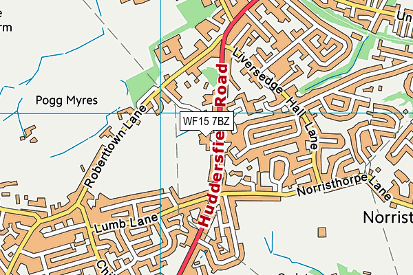 WF15 7BZ map - OS VectorMap District (Ordnance Survey) WF15 7BZ map - OS VectorMap District (Ordnance Survey)
