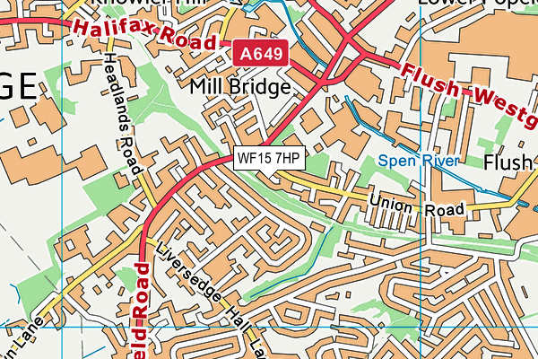 WF15 7HP map - OS VectorMap District (Ordnance Survey) WF15 7HP map - OS VectorMap District (Ordnance Survey)