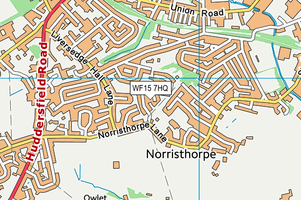 WF15 7HQ map - OS VectorMap District (Ordnance Survey)