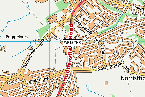 WF15 7HR map - OS VectorMap District (Ordnance Survey) WF15 7HR map - OS VectorMap District (Ordnance Survey)