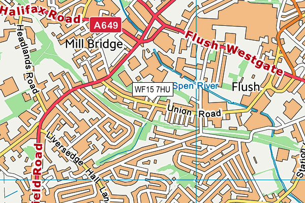 WF15 7HU map - OS VectorMap District (Ordnance Survey) WF15 7HU map - OS VectorMap District (Ordnance Survey)