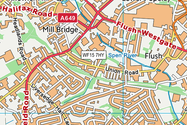 WF15 7HY map - OS VectorMap District (Ordnance Survey) WF15 7HY map - OS VectorMap District (Ordnance Survey)
