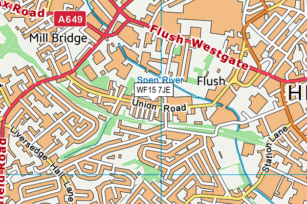 WF15 7JE map - OS VectorMap District (Ordnance Survey) WF15 7JE map - OS VectorMap District (Ordnance Survey)