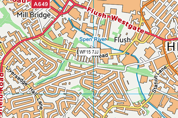 WF15 7JJ map - OS VectorMap District (Ordnance Survey) WF15 7JJ map - OS VectorMap District (Ordnance Survey)