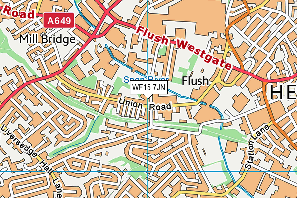 WF15 7JN map - OS VectorMap District (Ordnance Survey) WF15 7JN map - OS VectorMap District (Ordnance Survey)
