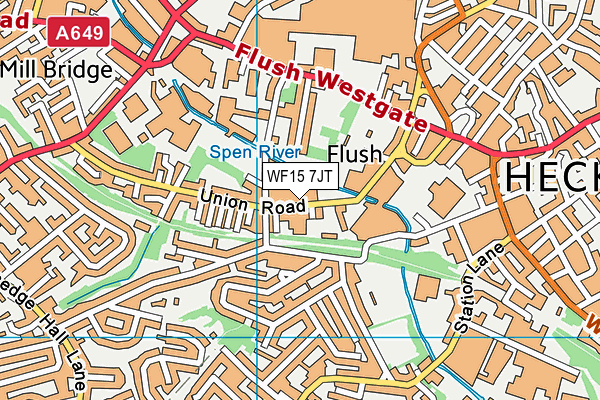 WF15 7JT map - OS VectorMap District (Ordnance Survey) WF15 7JT map - OS VectorMap District (Ordnance Survey)