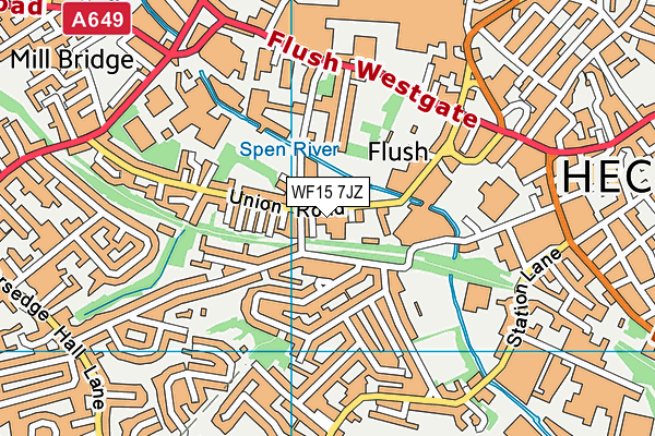 WF15 7JZ map - OS VectorMap District (Ordnance Survey) WF15 7JZ map - OS VectorMap District (Ordnance Survey)