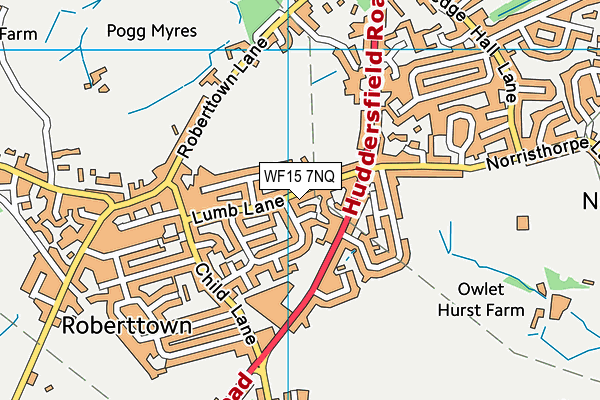 WF15 7NQ map - OS VectorMap District (Ordnance Survey) WF15 7NQ map - OS VectorMap District (Ordnance Survey)
