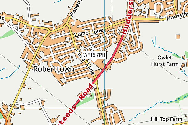 WF15 7PH map - OS VectorMap District (Ordnance Survey) WF15 7PH map - OS VectorMap District (Ordnance Survey)
