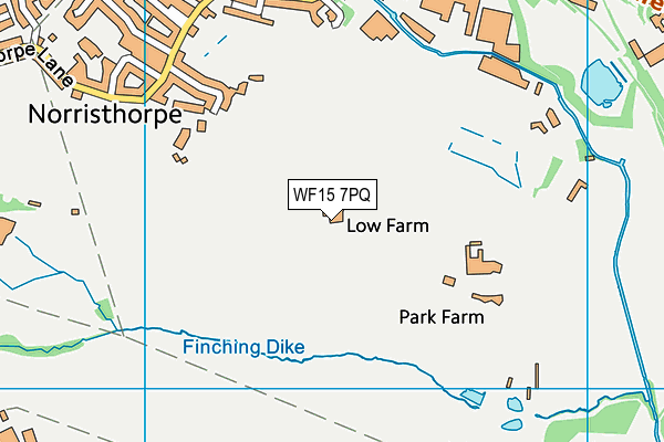 WF15 7PQ map - OS VectorMap District (Ordnance Survey) WF15 7PQ map - OS VectorMap District (Ordnance Survey)