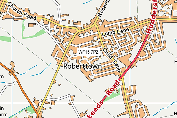 WF15 7PZ map - OS VectorMap District (Ordnance Survey) WF15 7PZ map - OS VectorMap District (Ordnance Survey)