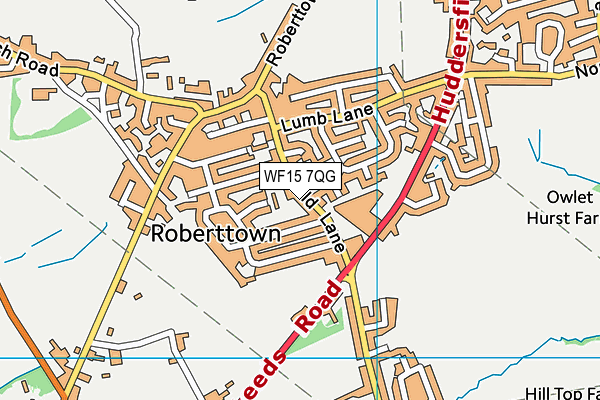 WF15 7QG map - OS VectorMap District (Ordnance Survey) WF15 7QG map - OS VectorMap District (Ordnance Survey)