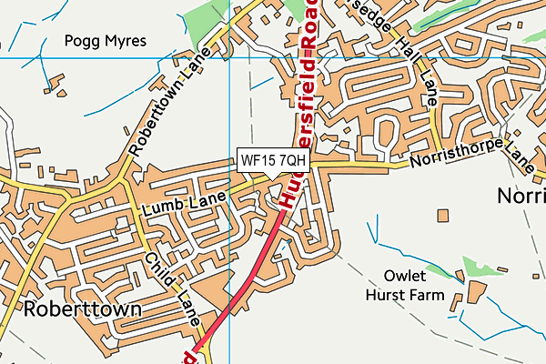 WF15 7QH map - OS VectorMap District (Ordnance Survey) WF15 7QH map - OS VectorMap District (Ordnance Survey)