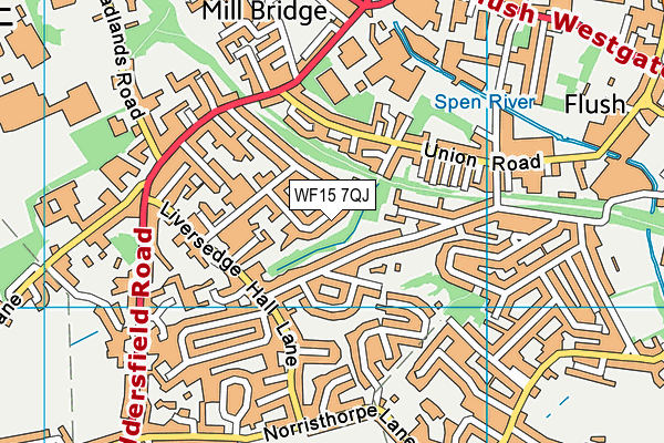 WF15 7QJ map - OS VectorMap District (Ordnance Survey) WF15 7QJ map - OS VectorMap District (Ordnance Survey)