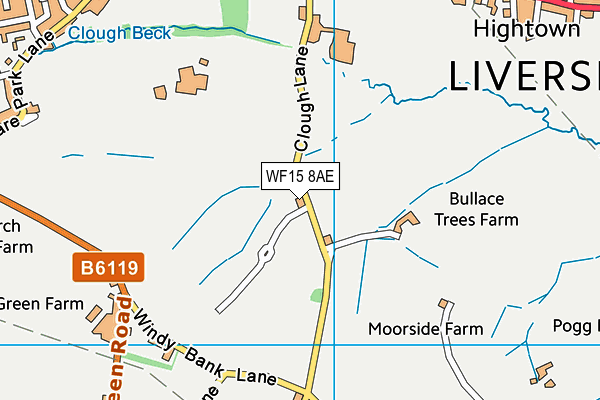 WF15 8AE map - OS VectorMap District (Ordnance Survey) WF15 8AE map - OS VectorMap District (Ordnance Survey)