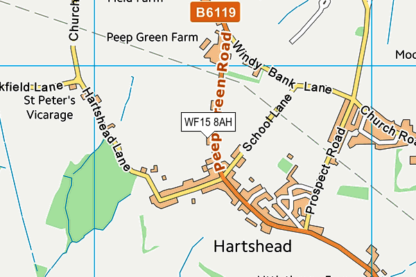WF15 8AH map - OS VectorMap District (Ordnance Survey) WF15 8AH map - OS VectorMap District (Ordnance Survey)